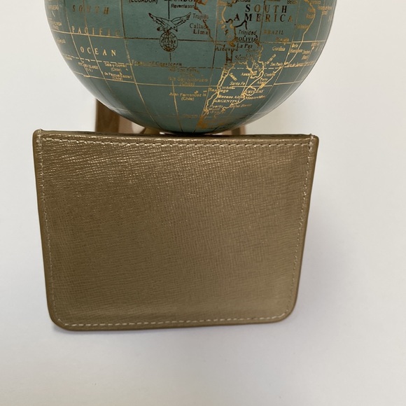 Neiman Marcus Gold Leather Card Holder NWT - Picture 2 of 3